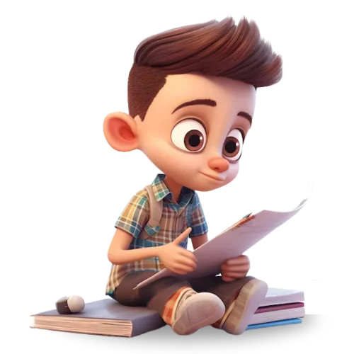 cute boy reading a paper